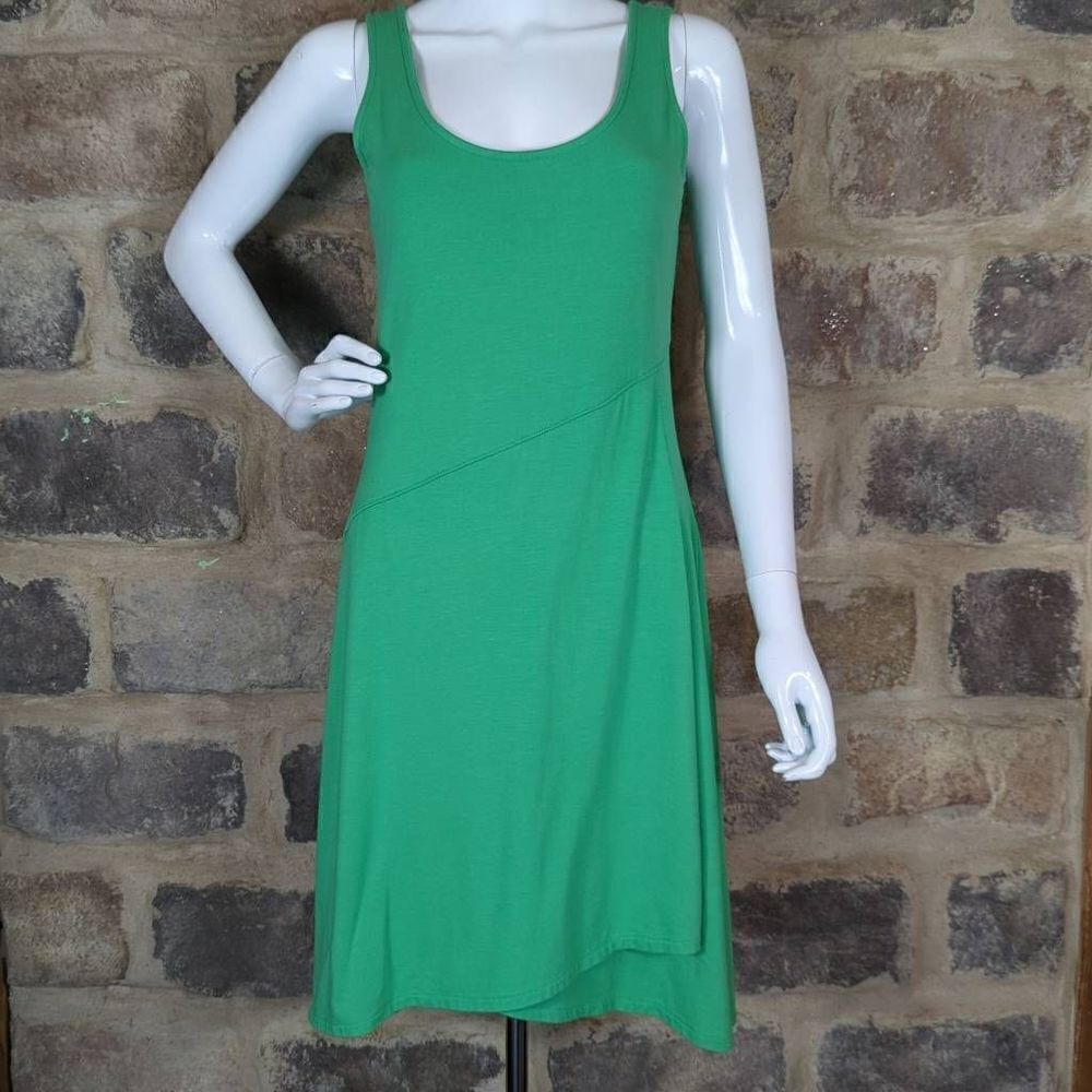 Hanna Andersson Dress Woman's Size XS Kelly Green‎ Sleeveless A-Line Faux Wrap